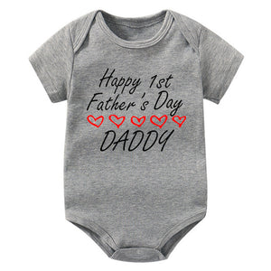 Happy 1st Father's Day Daddy Onesie (5 Colors)