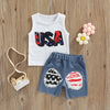 USA Tank Top with Shorts 4th of July Set
