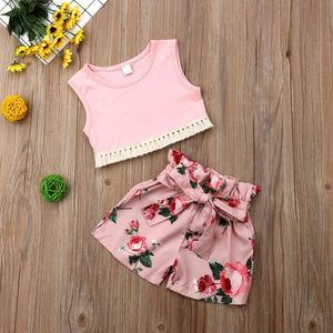 Tassel Top Floral Shorts Outfit
