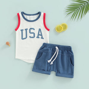 USA Tank Top & Pocket Shorts Outfit