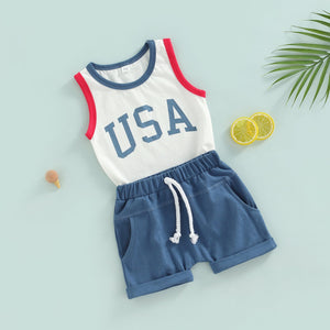 USA Tank Top & Pocket Shorts Outfit