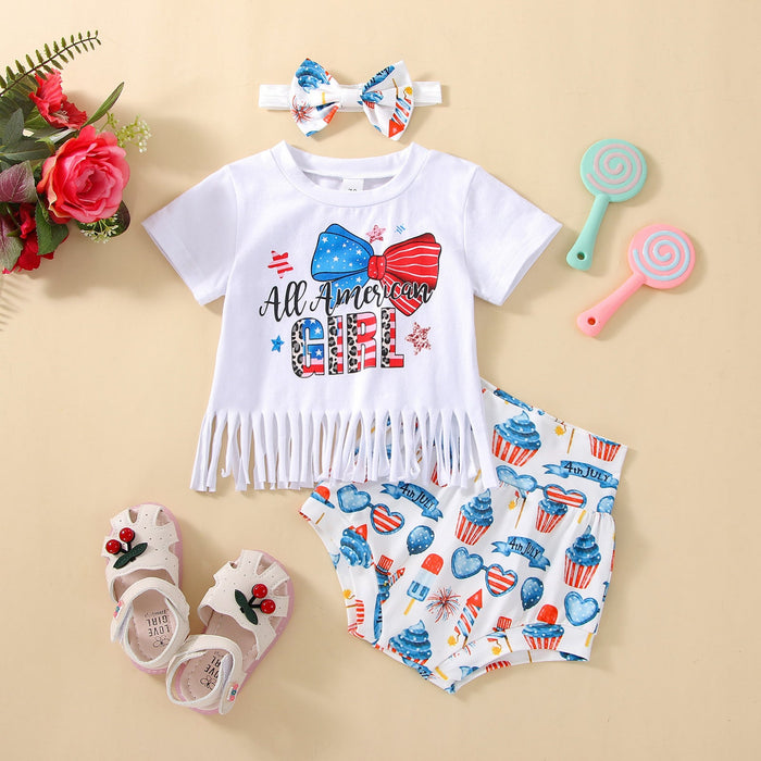 All American Girl Cupcake Tassel Outfit