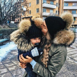 Fur Pom Matching Beanies Baby Accessories