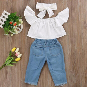 Girls Crop Top Outfit 12 Mo / White