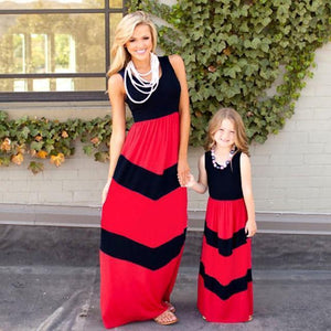 Long Striped Maxi Matching Dresses (Multiple Colors) - Bitsy Bug Boutique