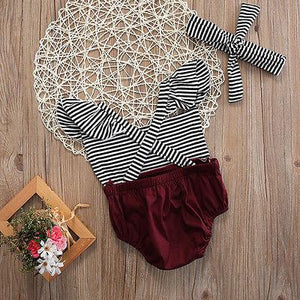 Striped Romper With Bow