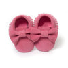 Fringed Bow Moccasin Shoes (Multiple Colors) Pink / 13-18 Mo