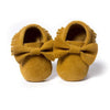 Fringed Bow Moccasin Shoes (Multiple Colors) Yellow / 13-18 Mo
