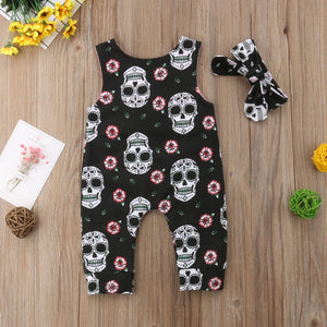 Floral Skull Romper