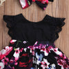 Black Floral Tutu Dress with Matching Headband - Bitsy Bug Boutique