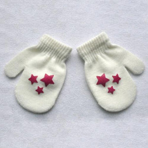 Stars Hearts Knitted Gloves