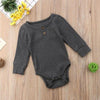 Buttoned Romper Gray / 3 Mo Onesie