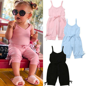 Sleeveless Overall Romper (Multiple Colors) - Bitsy Bug Boutique