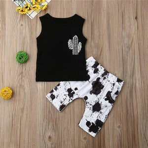 Cactus Tank Top Shorts Outfit Black/white / 6 Mo