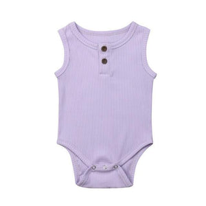 Casual Cotton Onesie (Multiple Colors) Lilac / 3 Mo