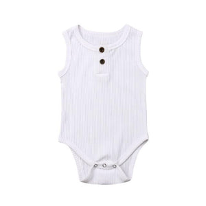 Casual Cotton Onesie (Multiple Colors) White / 3 Mo