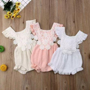 Lace Sleeve Floral Romper