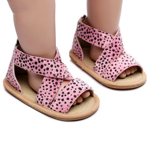 Spotted Crossover Sandals