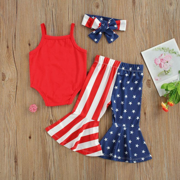 USA Stars and Stripes Bell Bottom Outfit