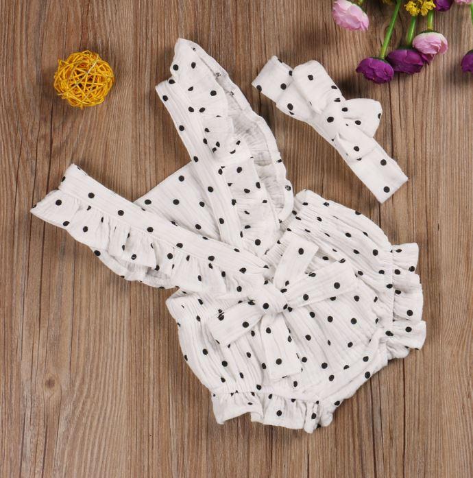 Polka Dot Fruit Romper with Bow