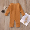 Solid Ribbed Button Baby Onesie
