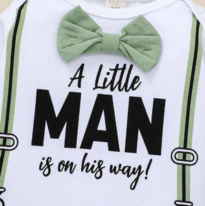 A Little Man is on His Way Bow Tie Outfit (2 Colors)